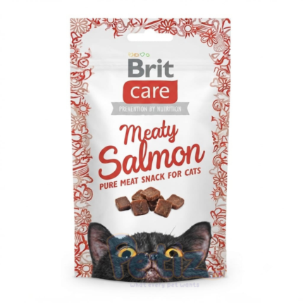 Brit Care Cat Snack Meaty Salmon – Friandise Tendre au Saumon pour Chats – 50g
