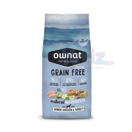 Croquette Ownat Grain Free Senior Chicken & Turkey 12kg