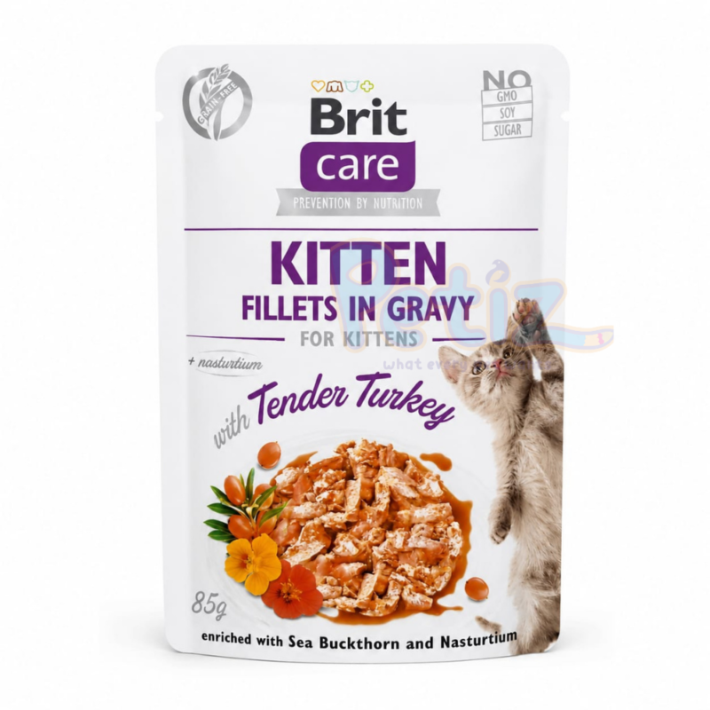 Brit Care Kitten Filets en Sauce à la Dinde tendre 85 g