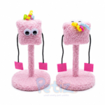 Jouet Interactif en Peluche pour Chaton - Figurine Rigolote avec Élastiques - H 19cm