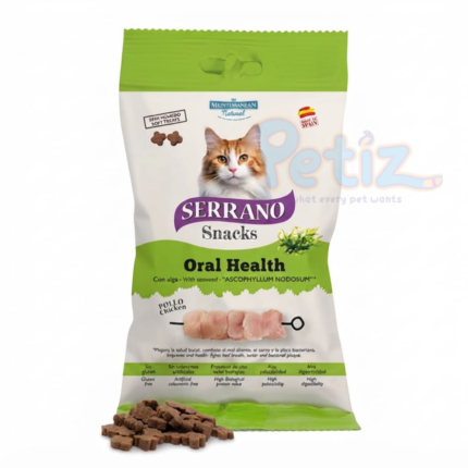 Friandises SERRANO Oral Health pour Chat 50g – au Poulet pour l’Hygiène Bucco-Dentaire