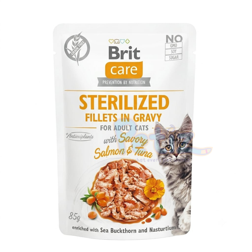 Brit Care Sterilized Filets en Sauce Saumon & Thon 85g