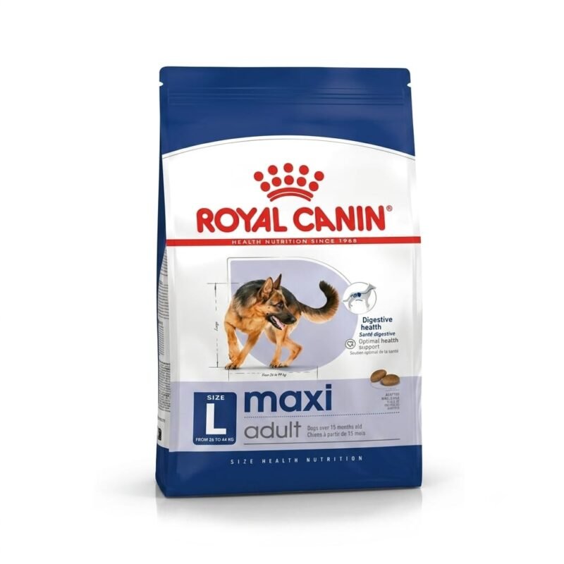 Croquettes Royal Canin Maxi Adult pour Chiens Adultes de Grande Taille (26 à 44 kg) – Alimentation Complète pour la Santé Digestive et le Maintien de la Forme