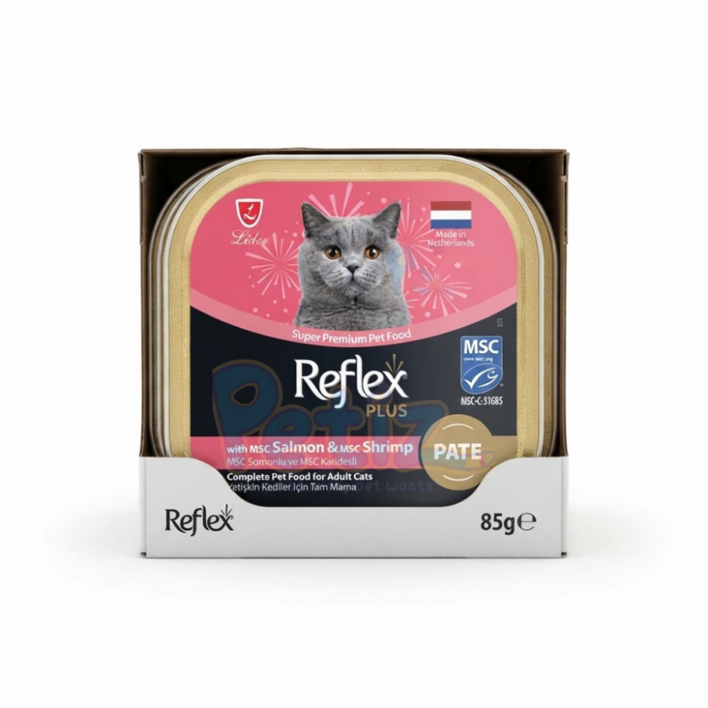 Pack Reflex Plus Pâté Au Saumon et Crevette Chat Adulte 16x85g (Pack)